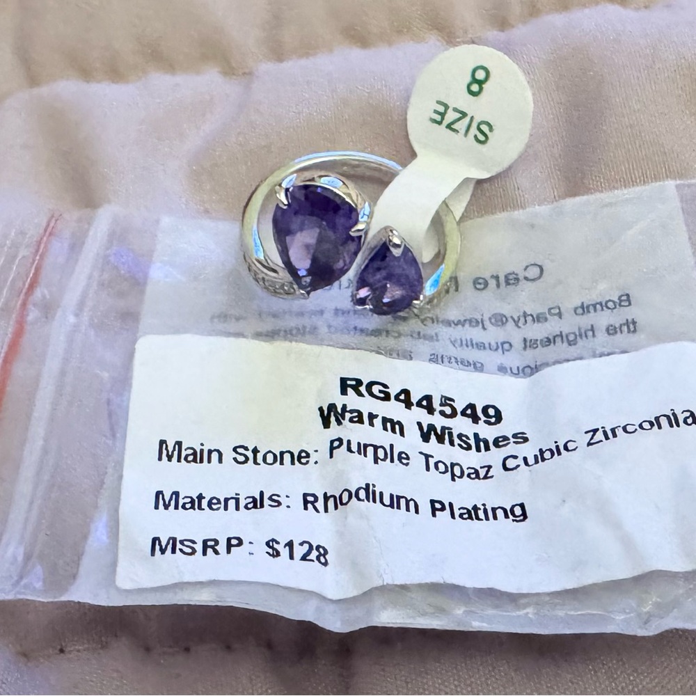 Warm Wishes Purple Topaz Cubic Zirconia Ring